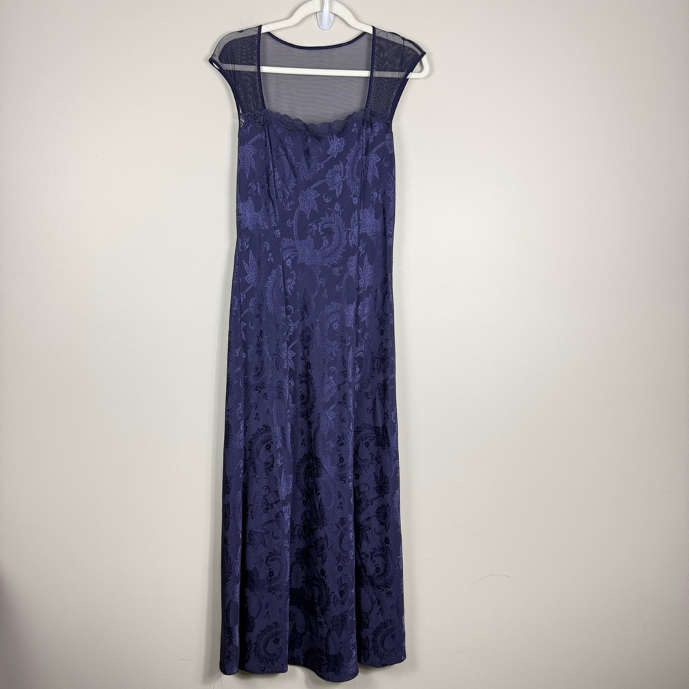 Victoria Secret Floral Satin Long Slip Dress Gown Women Large Gold Label Vintage